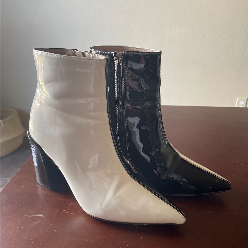 Two-Toned Black & White Booties